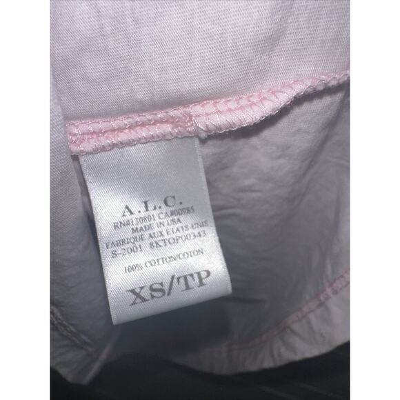 A.L.C. Katie Pale Pink Puff Sleeve Shirt Sixe X-Small Designer Casual Chic Relax - Picture 5 of 10